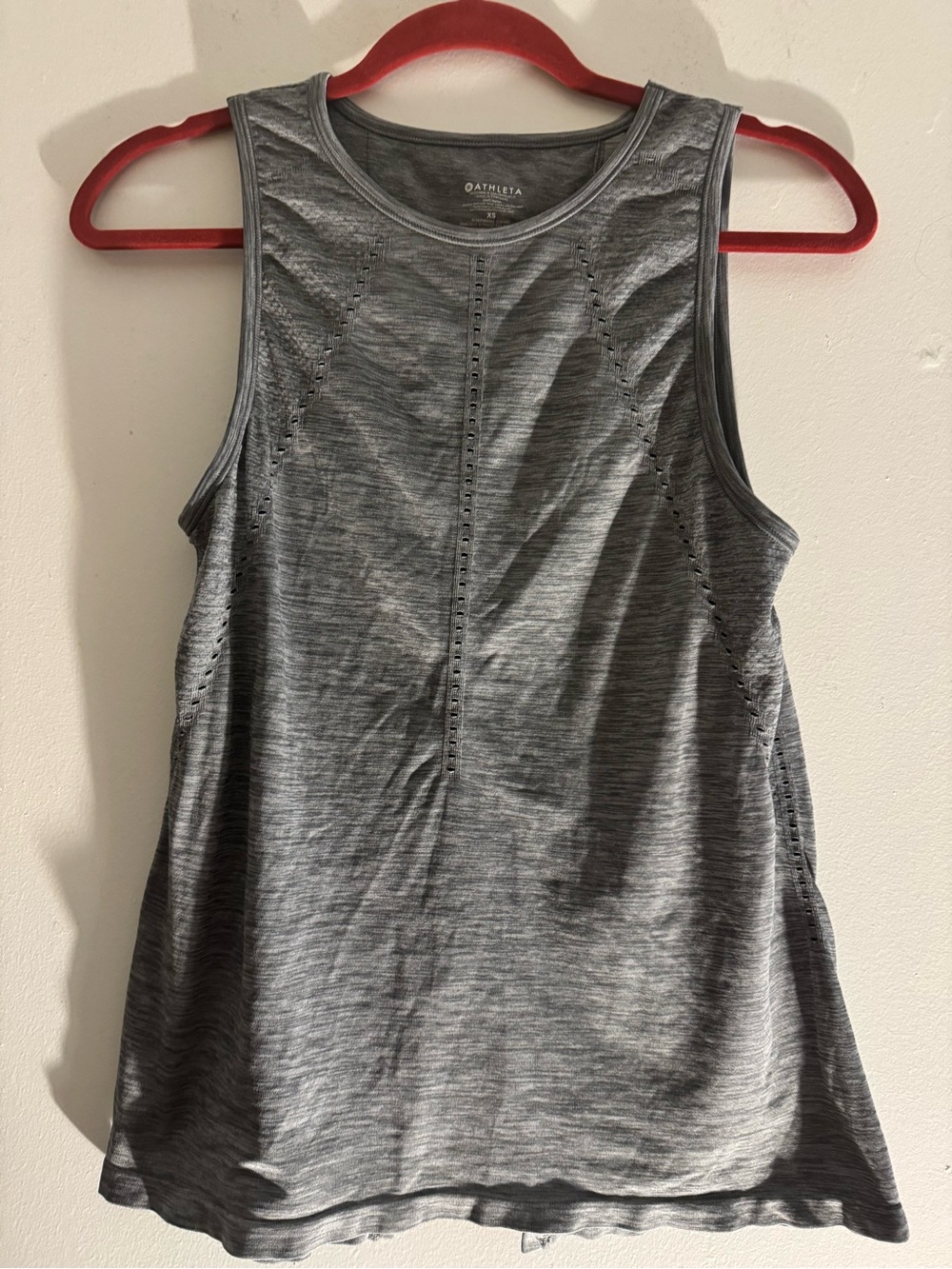 Athleta Gray Perforated Performance Tank Size XS